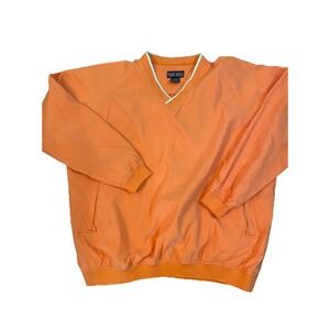 Tres Bien Lined Windbreaker Jacket Sz XXL pullover Orange Long Sleeve Golf